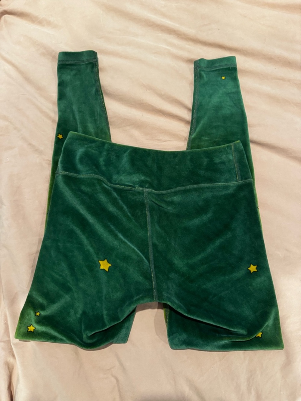 Aviator Nation Galaxy Green Velvet Star Accent Leggings - Picture 4 of 6